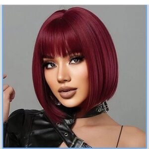 Elegant Burgundy Bob Wig